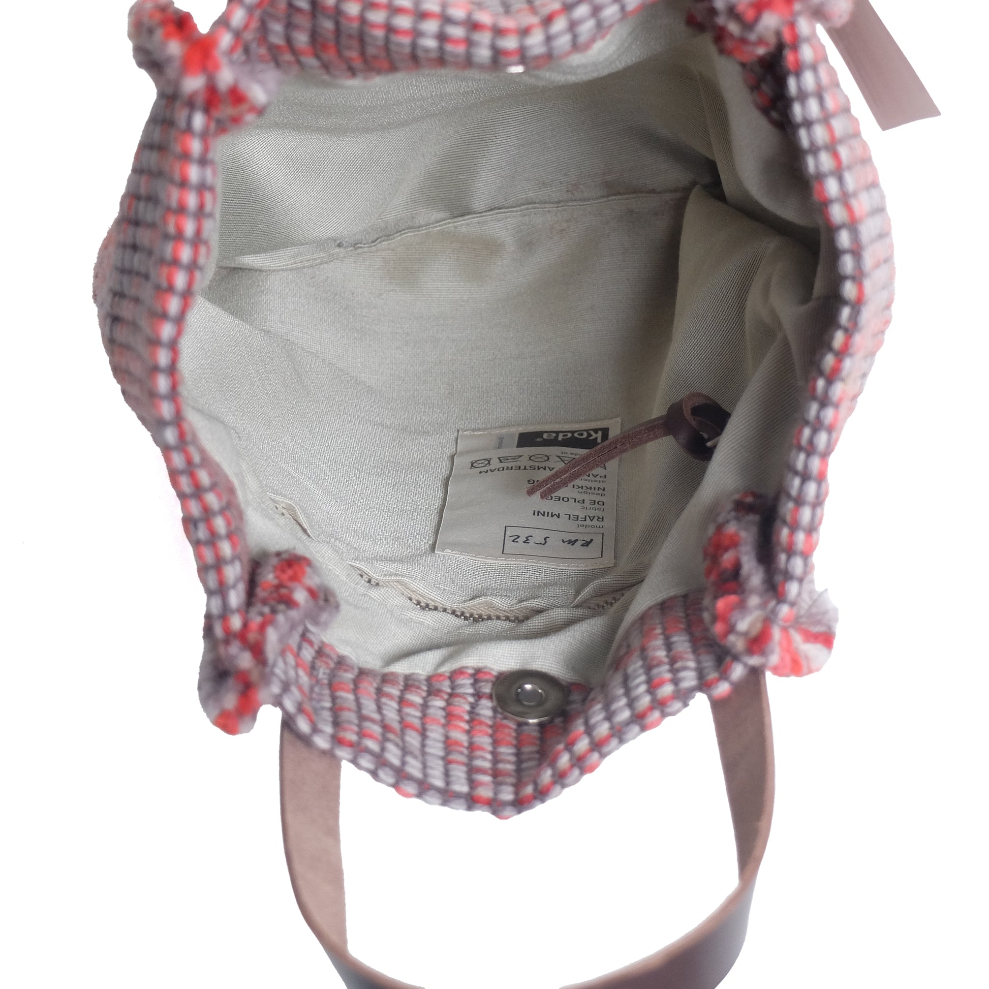 Rafeltas Mini Roze│Nikki Giling voor Koda Amsterdam│art. RM532│De Ploeg stoffen│binnenkant met label
