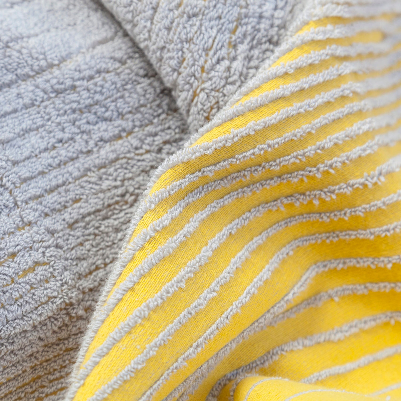 TweeDoek Mostergeel│Vij5│Handdoek en Theedoek│detail stof