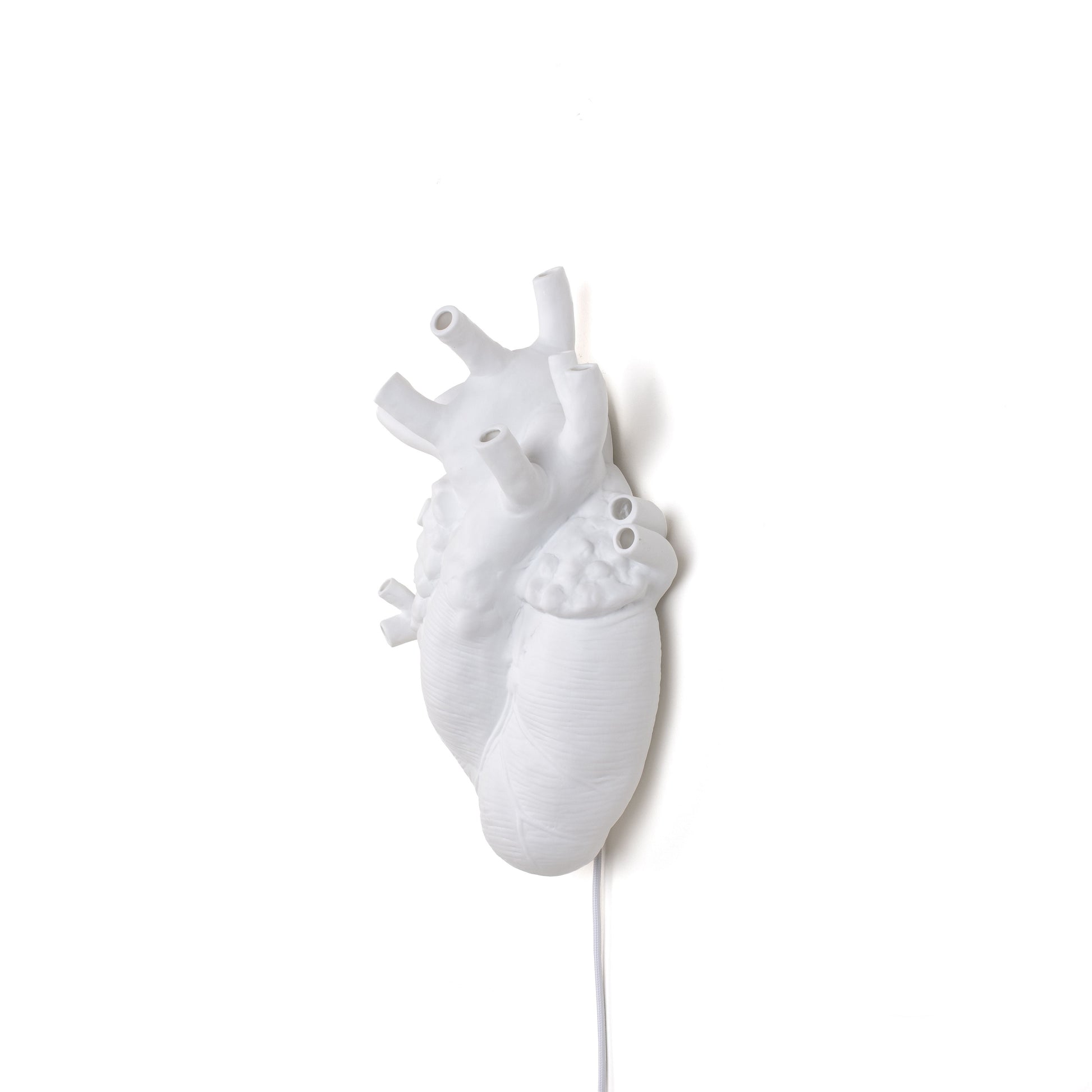 De Heart Lamp van Seletti is een echte eye-catcher in je interieur. Het witte porselein geeft een prachtige warme kleur wanneer de lamp aan is. Deze lamp is vormgegeven in de vorm van een anatomisch menselijk hart, en staat hiermee ook symbool voor romantiek.
