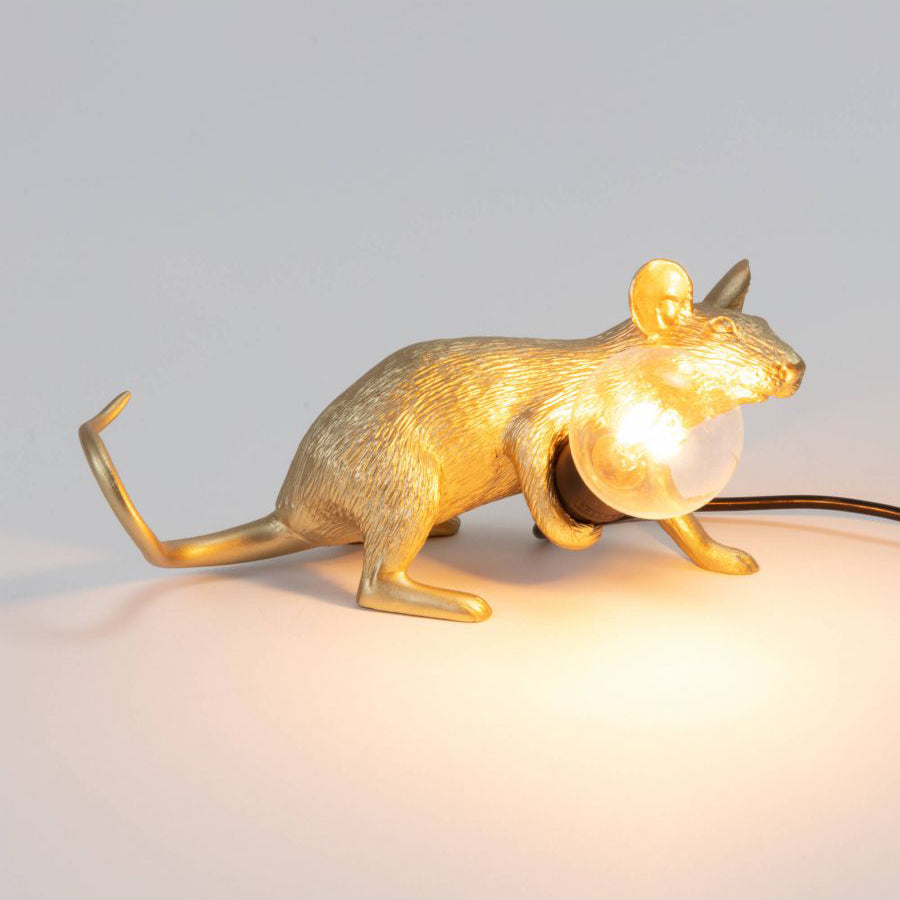 Deze muis wil je graag in huis hebben! Hij is ontworpen door Marcantonio voor het merk Seletti, en verkrijgbaar in 3 varianten: Staand, liggend en zittend. De nieuwe versie van dit iconische lampje is uitgevoerd met een standaard E14 fitting en een USB aansluiting.
