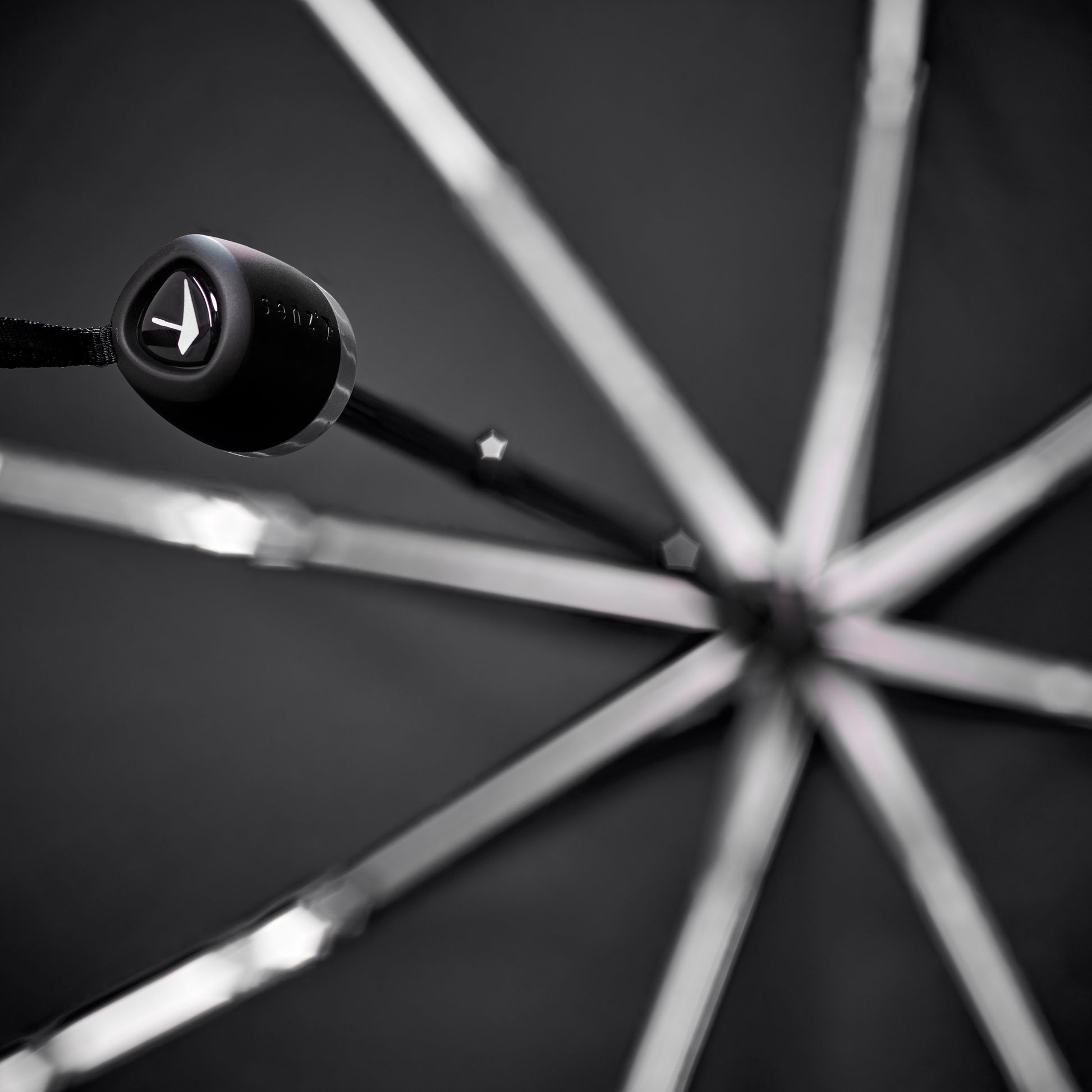 Senz Storm Paraplu Mini│Opvouwbaar│Pure Black│Senz Umbrella│detail handvat
