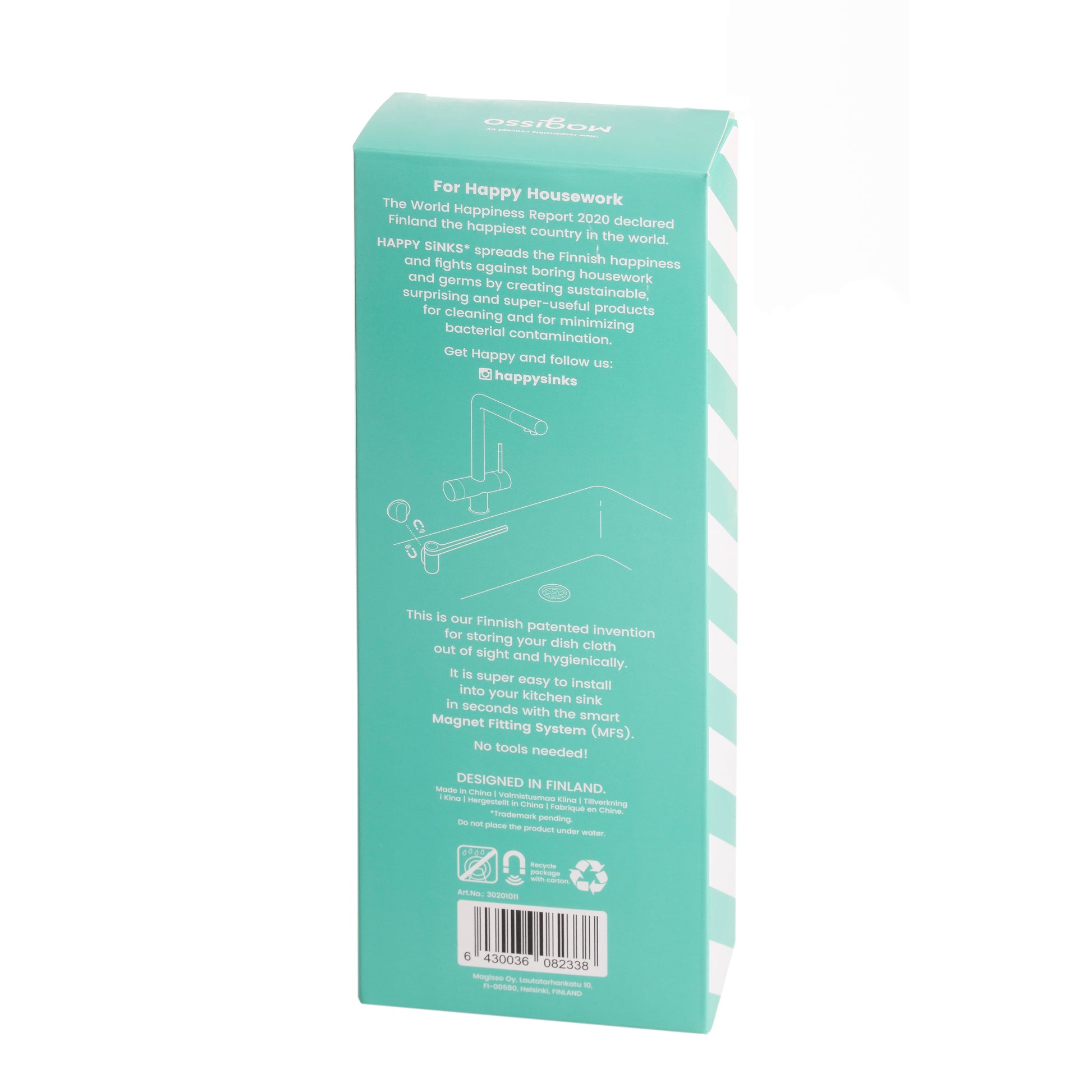 Magnetische Vaatdoekhouder Zwart│Magisso│art. EB-HS-003│achterkant verpakking
