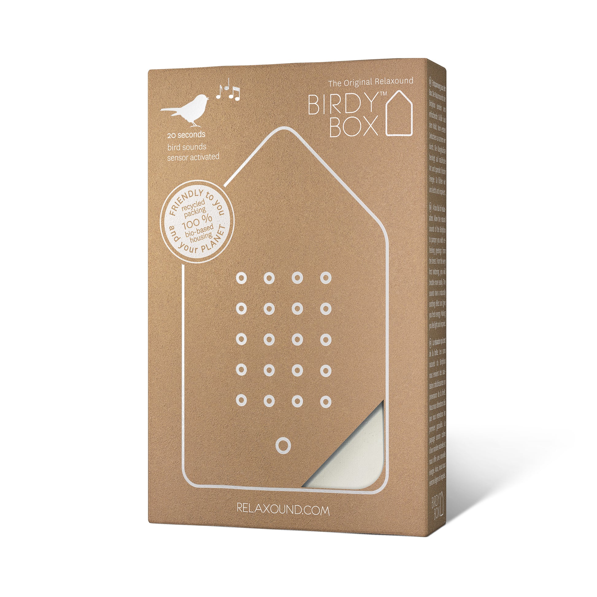 Birdybox White Jesmonite│relaxound│Vogelgeluiden│art. 11BB0801001│verpakking