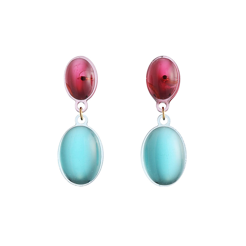 Bolle Doppio Earrings Pink-Turqouise│Corsari Jewels│Oorbellen│foto witte achtergrond