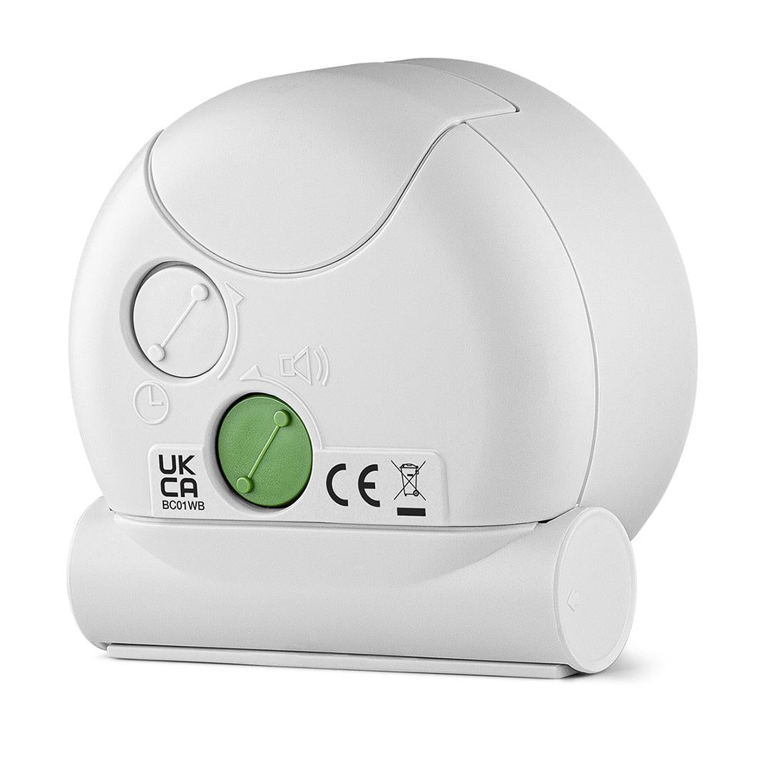 Braun Wekker Analoog BC01WB│Wit&Zwart│achterkant met functieknoppen