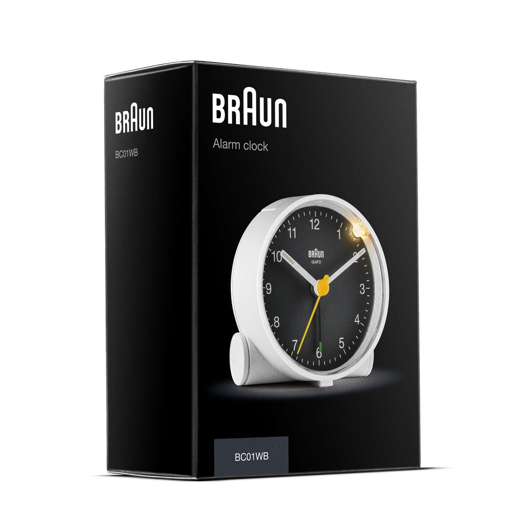 Braun Wekker Analoog BC01WB│Wit&Zwart│verpakking