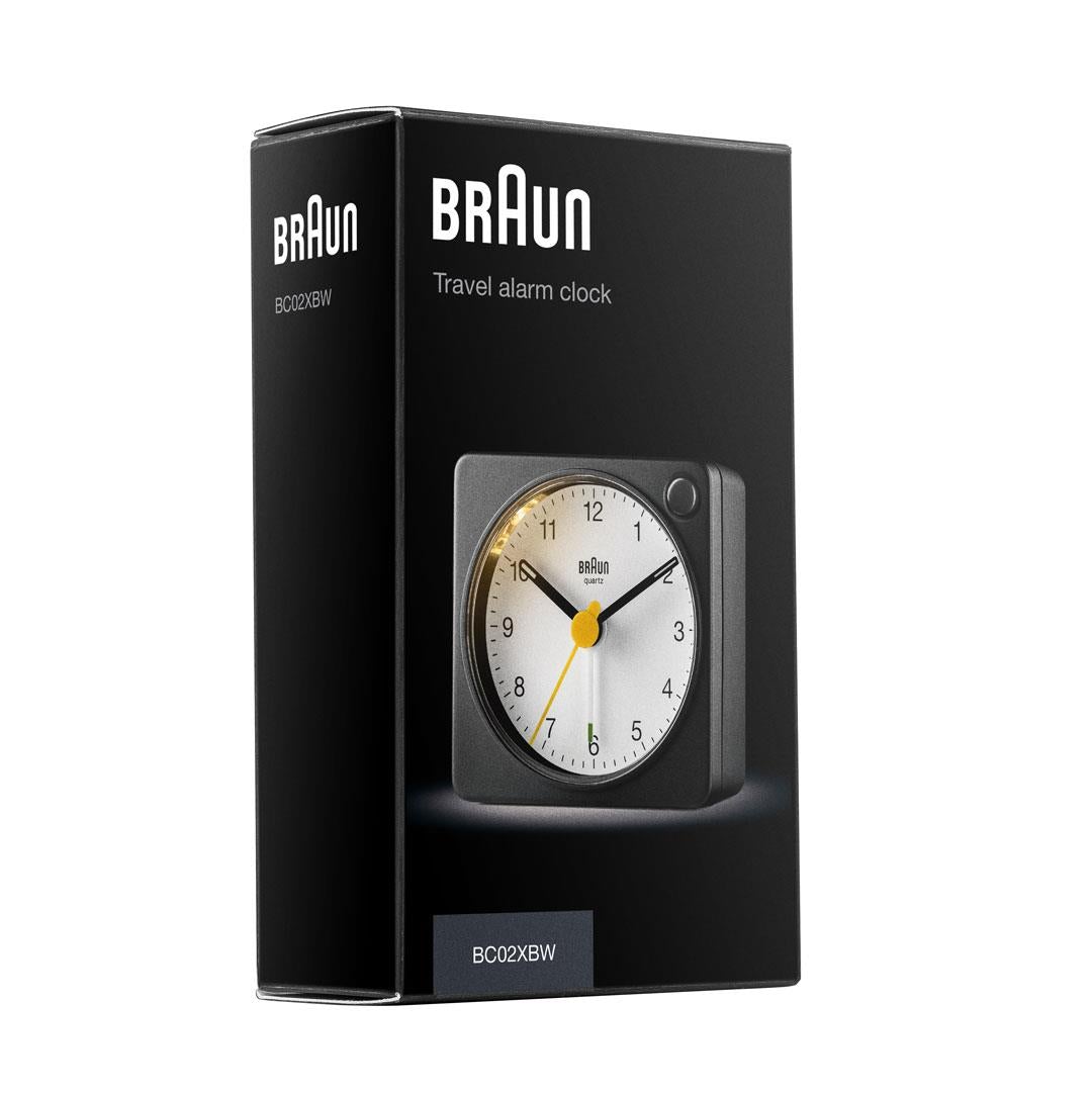 Braun Wekker Analoog BC02BW│Zwart&Wit│Reiswekker│verpakking