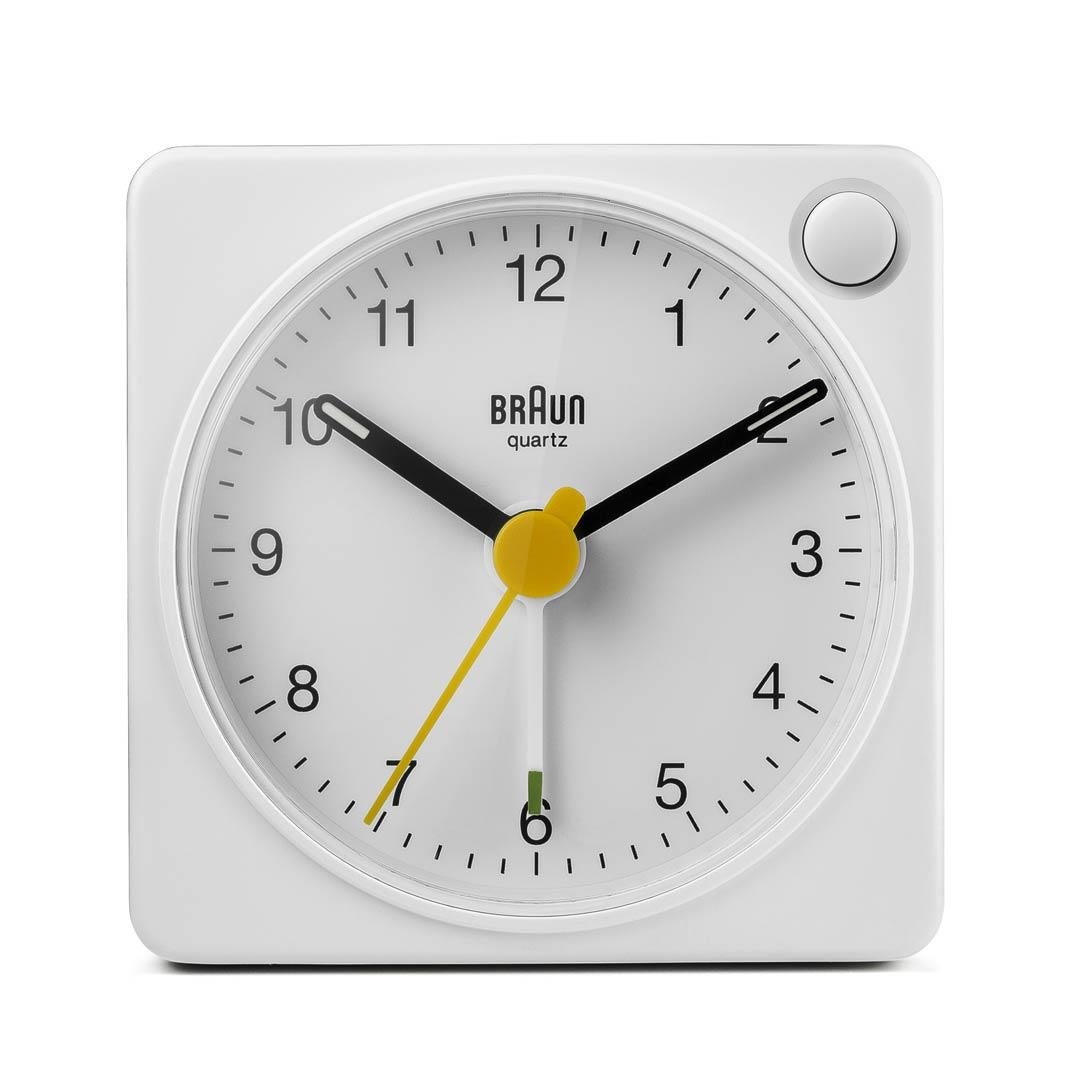 Braun Wekker Analoog BC02W│Wit│Reiswekker│voorkant zonder verlichting