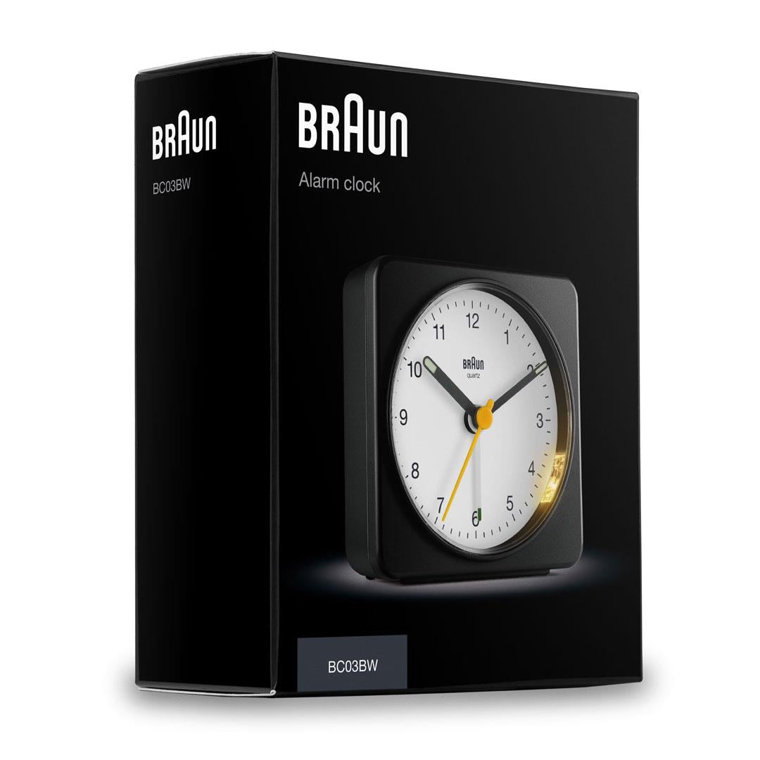 Braun Wekker Analoog BC03│Zwart&Wit│verpakking
