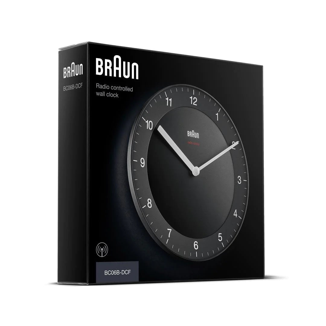 Braun Wandklok Analoog BC06B-DCF│Zwart│Radiogestuurd│verpakking
