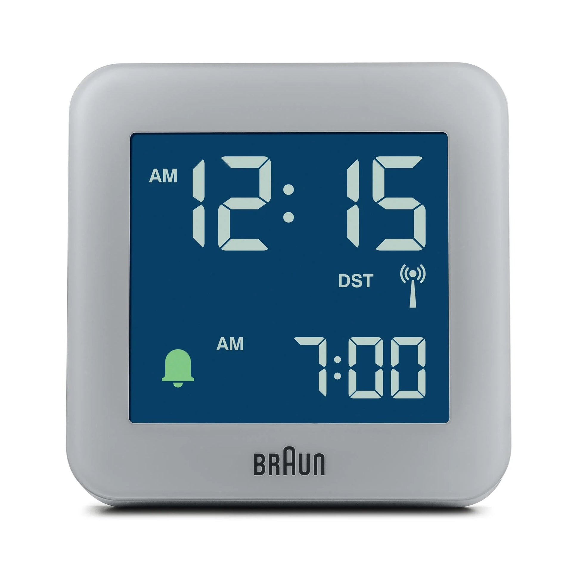 Braun Wekker Digitaal BC09G-DCF│Grijs│Radiogestuurd│voorzijde met verlichting