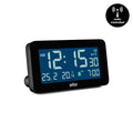 Braun Digitale Wekker BC10B-DCF│Zwart│Radiogestuurd met Temperatuur│voorkant schuin met radio-controlled teken