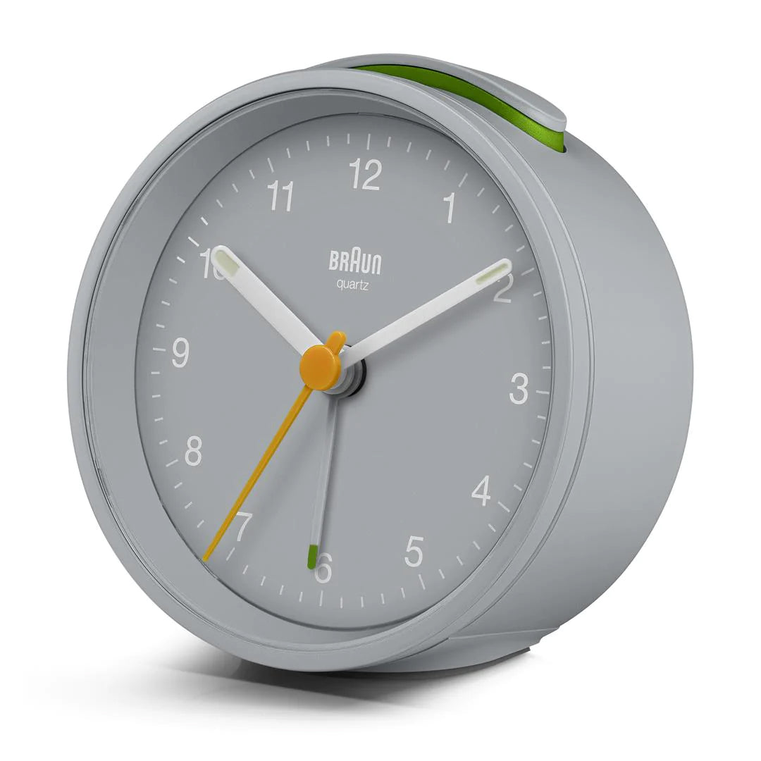 Braun Wekker Analoog BC12G│Grijs│foto voorkant schuin links