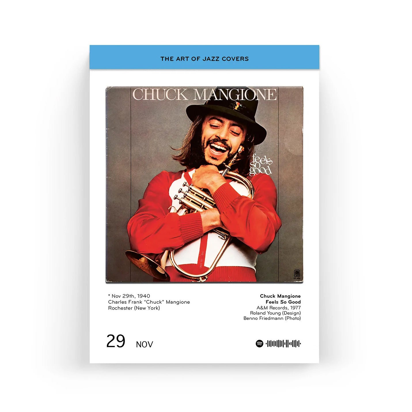 Scheurkalender The Art of Jazz Covers│Platenhoezen│art.CA-JAZZ│cover van Chuck Mangione