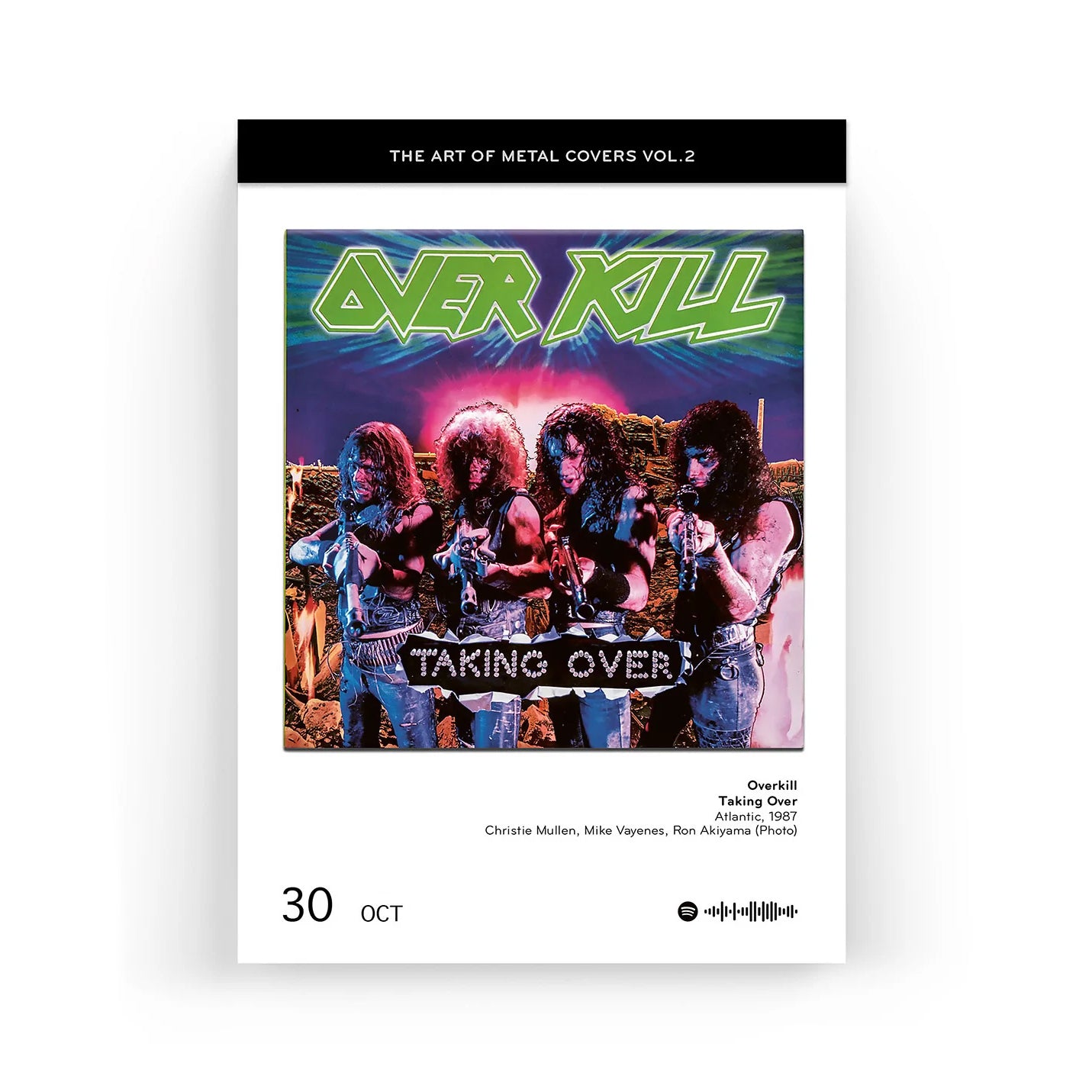 Scheurkalender The Art of Metal│Vinyl Platenhoezen│art. CA-METAL│cover van Overkill│Taking Over