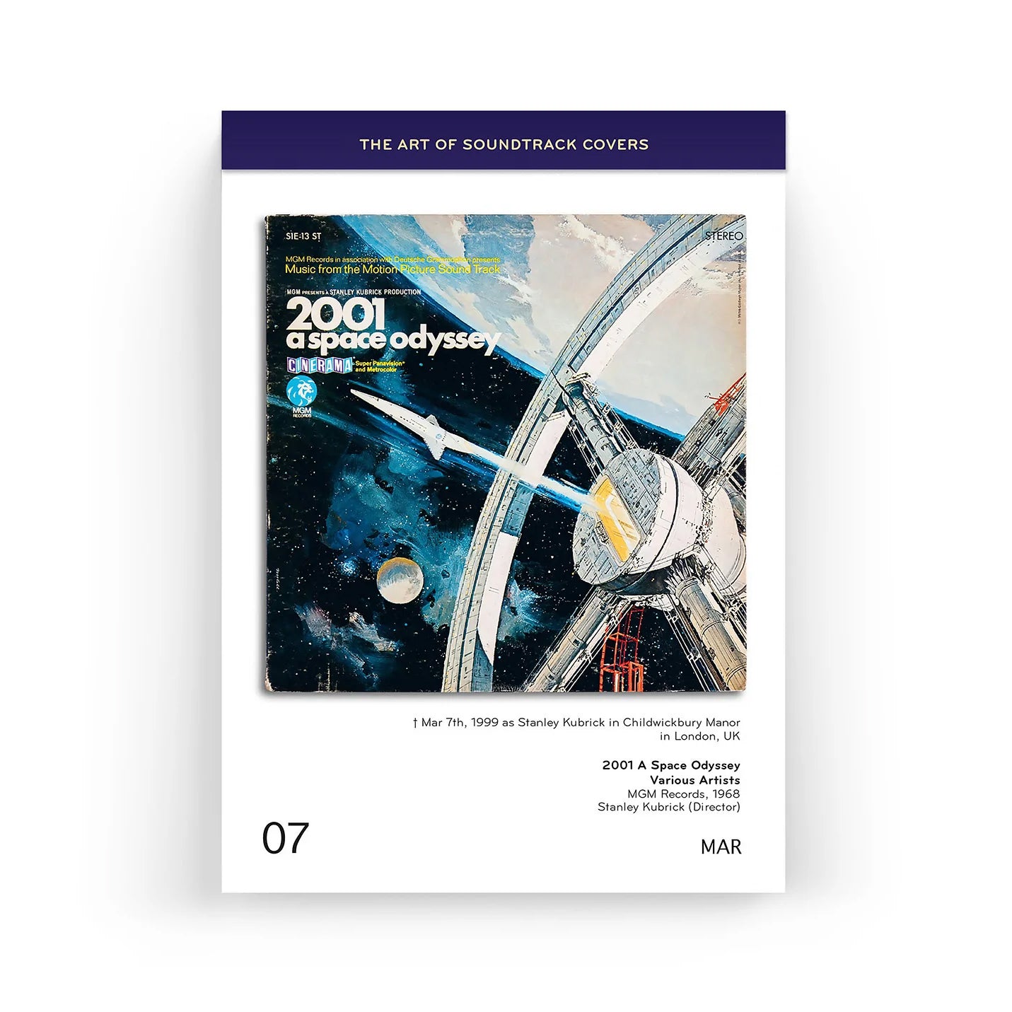 Scheurkalender the Art of Soundtrack Covers│Platenhoezen van filmklassiekers│art. CA-SOUNDTRACK│cover van 2001 A Space Odyssey
