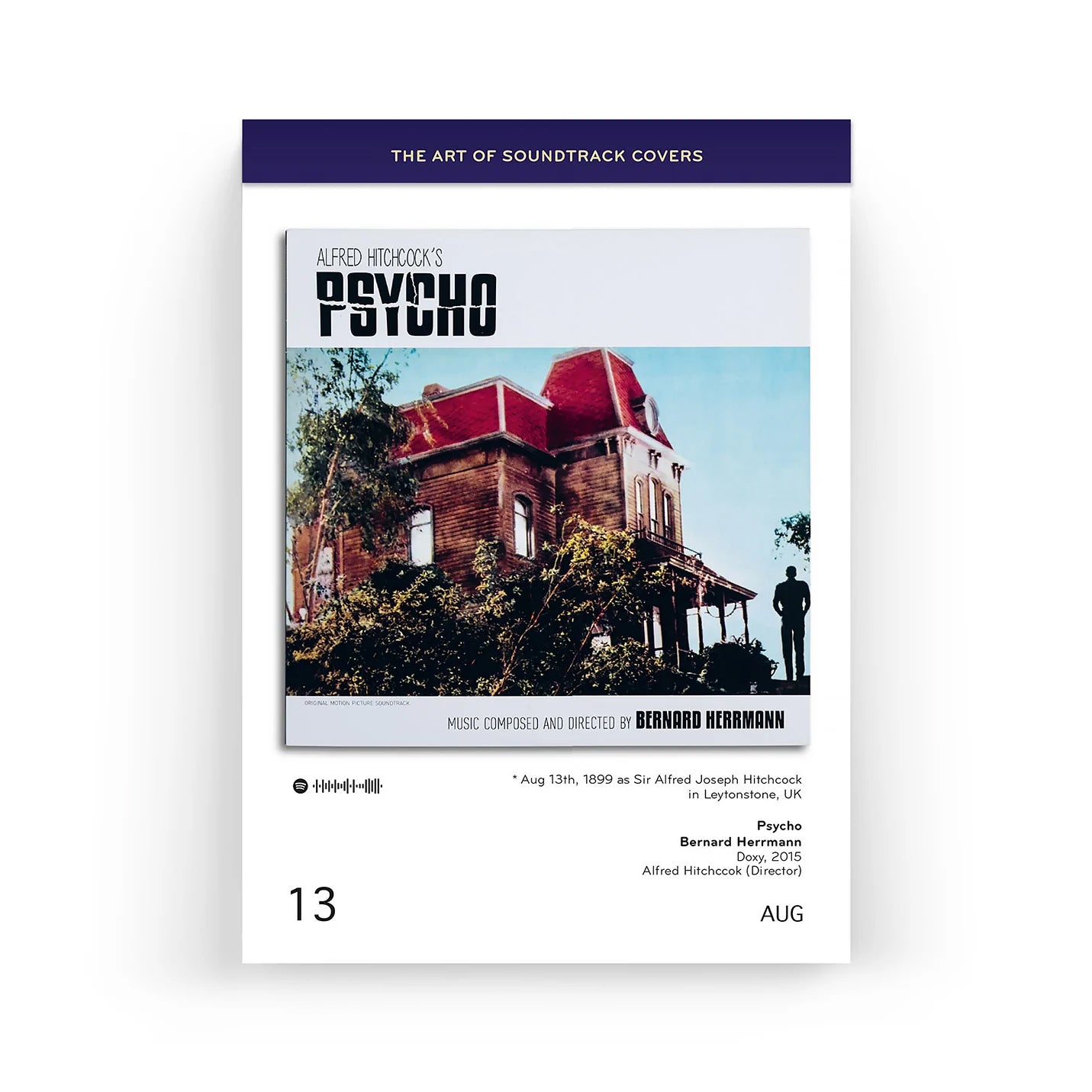 Scheurkalender the Art of Soundtrack Covers│Platenhoezen van filmklassiekers│art. CA-SOUNDTRACK│cover van Alfred Hitchkock Psycho
