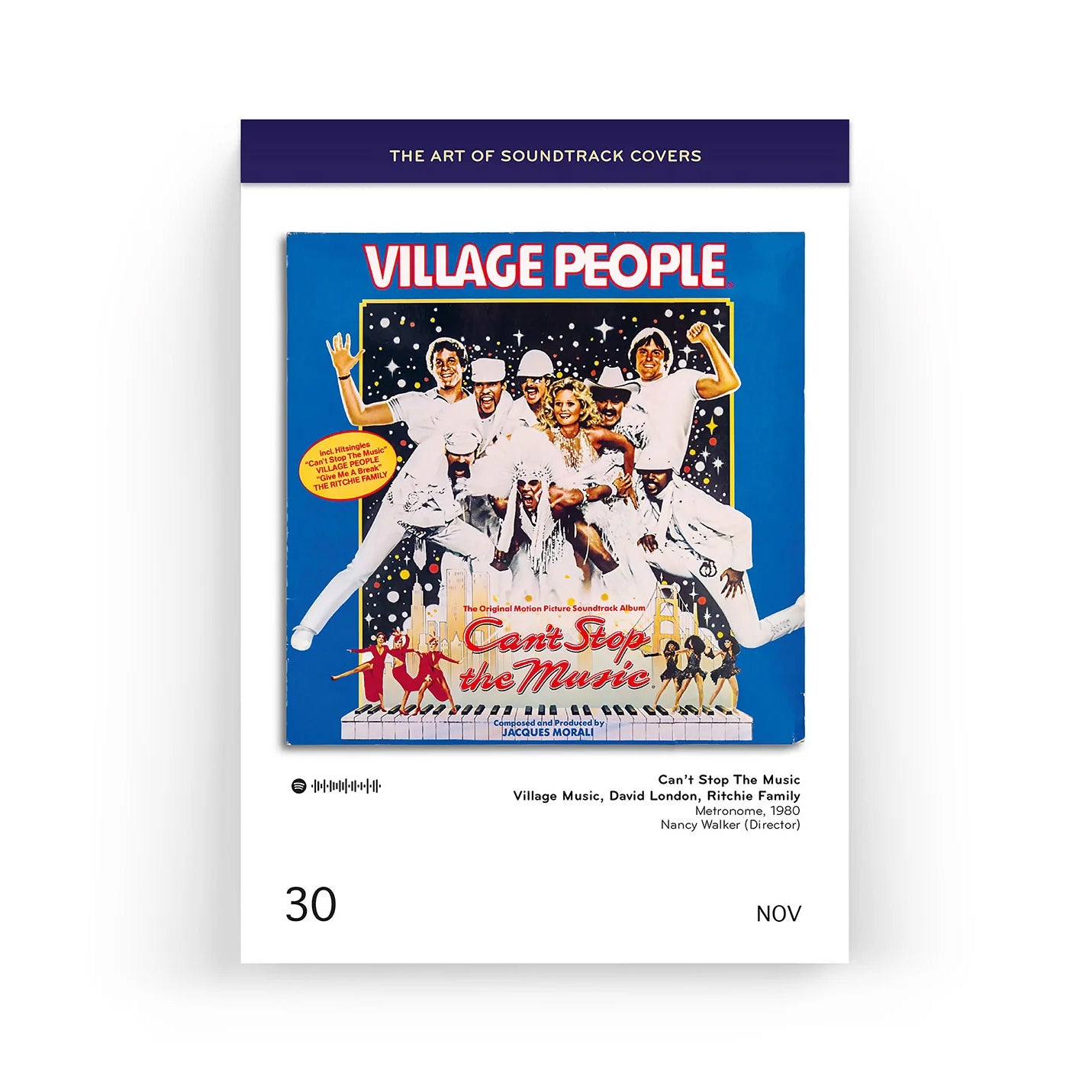 Scheurkalender the Art of Soundtrack Covers│Platenhoezen van filmklassiekers│art. CA-SOUNDTRACK│cover van Can't Stop the music - the Village People