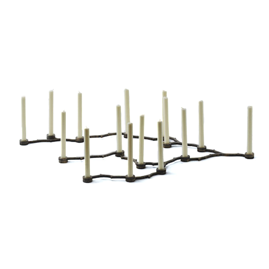 Candle Vaze Bronze set 10 Branches│René Knip voor Thomas Eyck│foto met kaarsen groot patroon