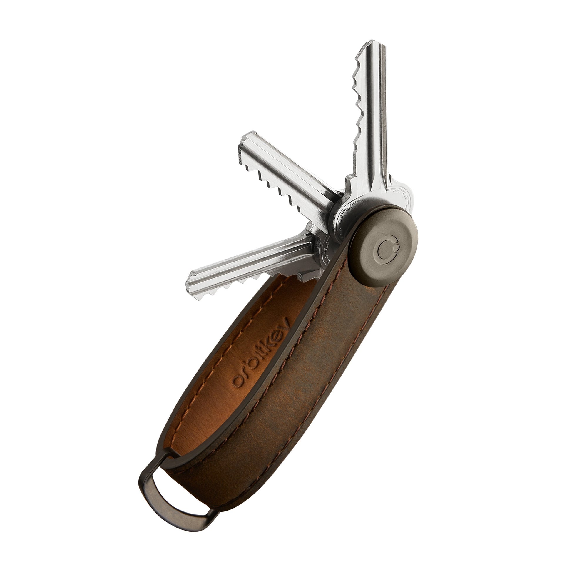 Key Organizer Orbitkey│Crazy Horse leather Oak Brown│CHLO-2-OBOBGM│sleutelhanger leer uitgewouwen sleutels