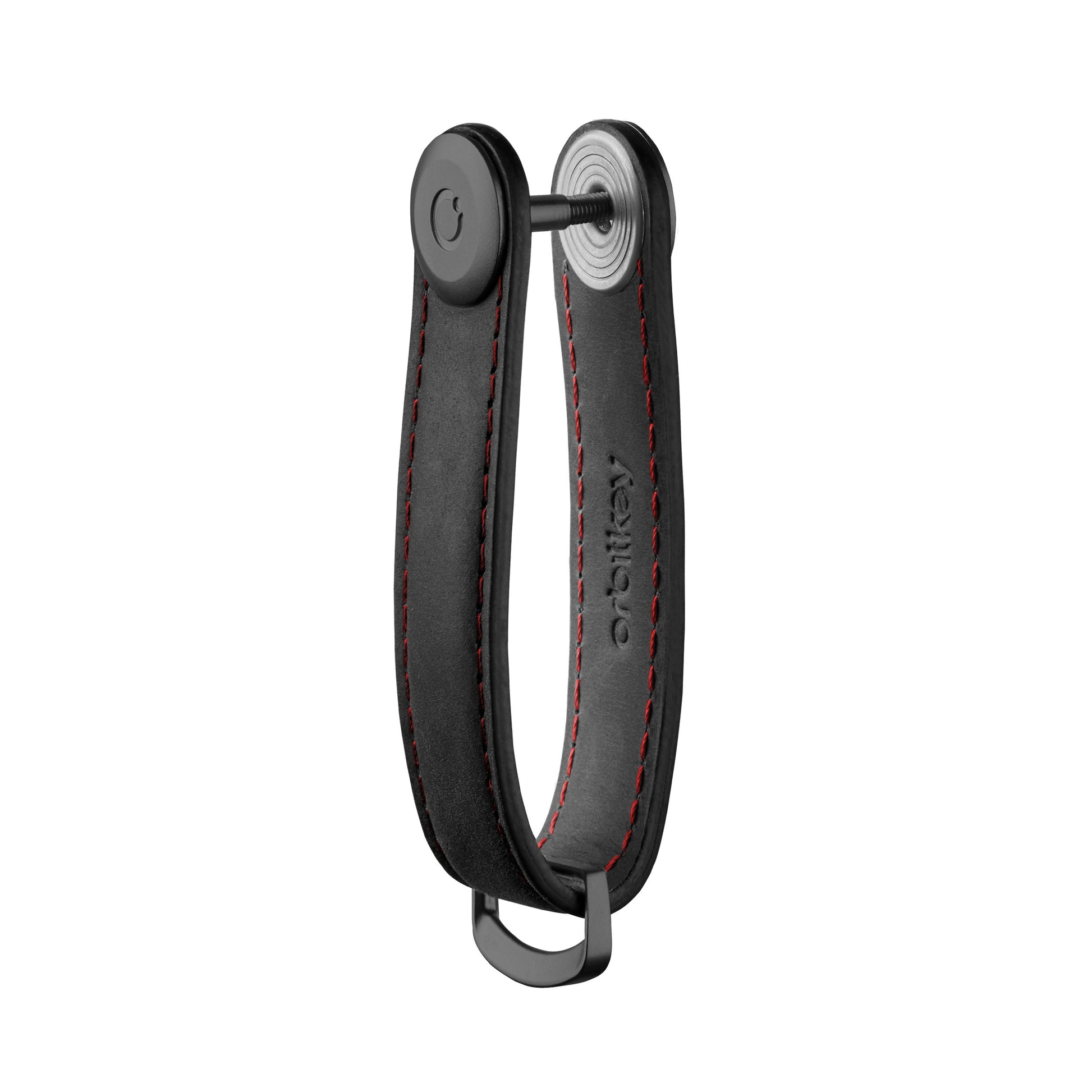 Key Organizer Orbitkey│Crazy Horse leather Obsidian Black-Red│CHLO-2-OBRDBK│sleutelhanger leer zijkant zonder sleutels