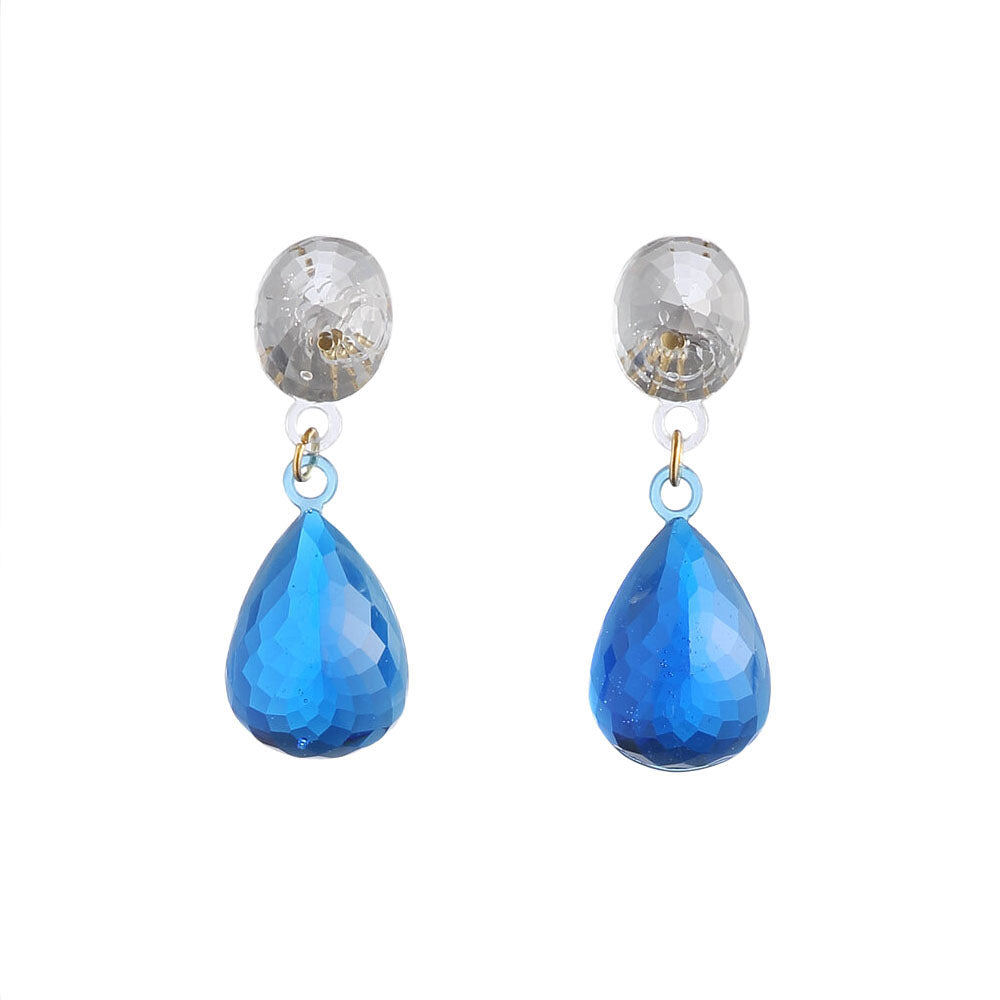 Crown Doppio Earrings Blue│Corsari Jewels│Oorbellen Blauw│foto witte achtergrond