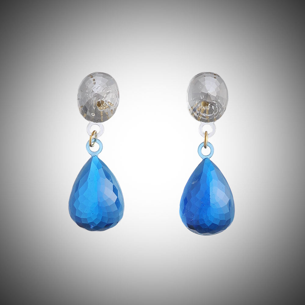Crown Doppio Earrings Blue│Corsari Jewels│Oorbellen Blauw│foto met vignet