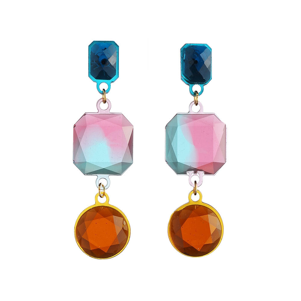 Deco Round Earrings Multicolor│Corsari Jewels│Oorbellen│product foto witte achtergrond