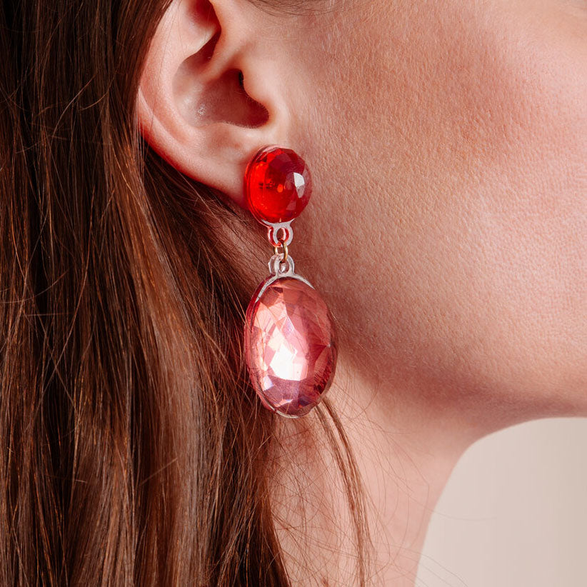 Doppio Grande Earrings Red│Corsari Jewels│Oorbellen Rood│foto in oor