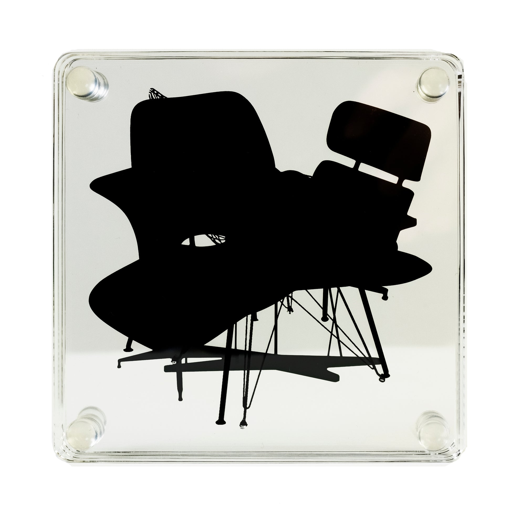 Eames Chair Coasters│Onderzetters set/4│foto gestapeld bovenzijde