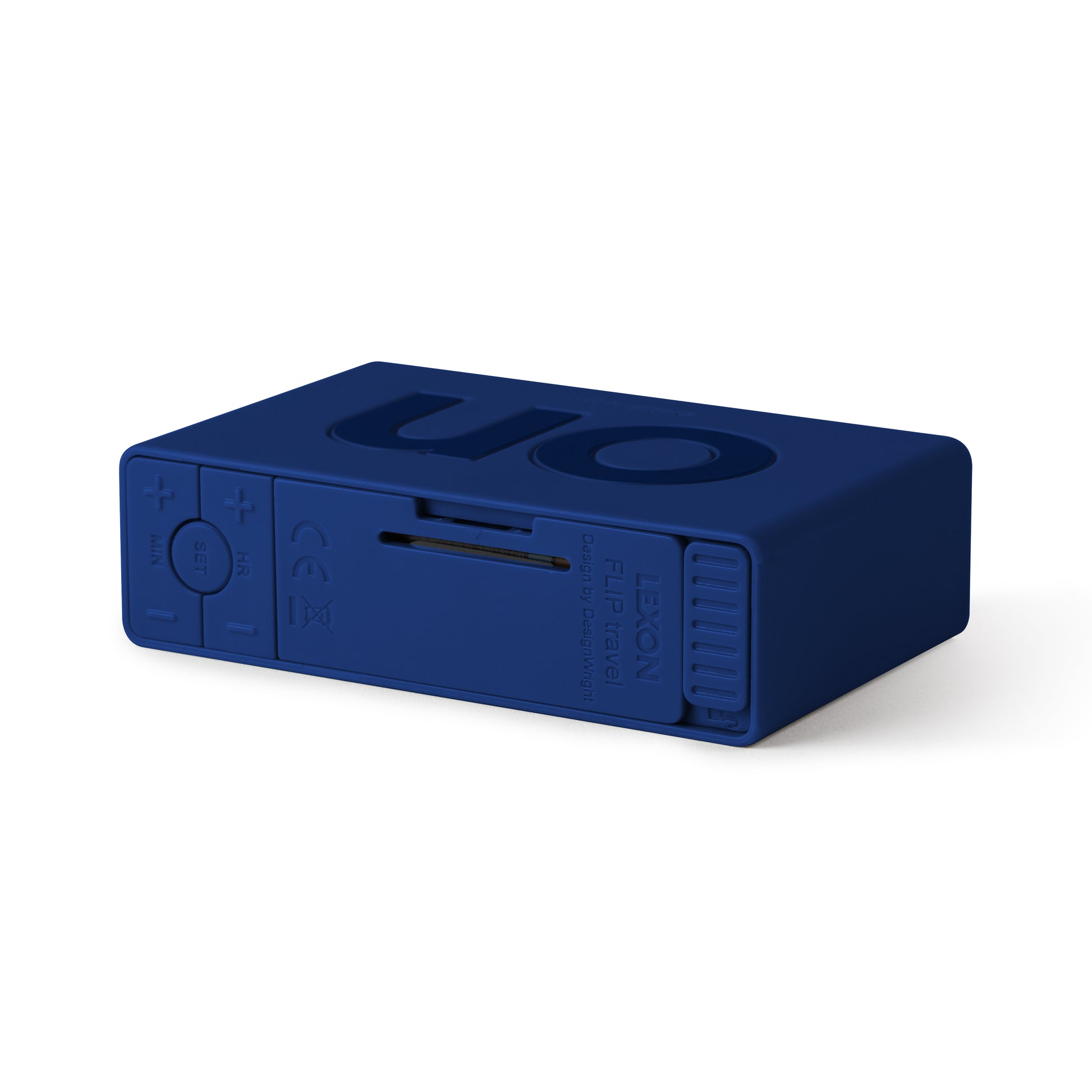 Lexon Flip+ Reiswekker Digitaal│Donkerblauw│achterkant met functie toetsen