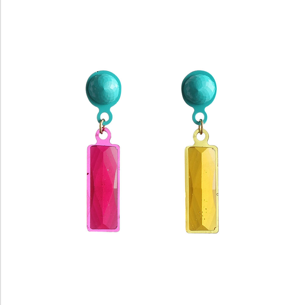 Hi Lands Doppio Earrings Fuchsia Amber│Corsari Jewels│Oorbellen│foto witte achtergrond