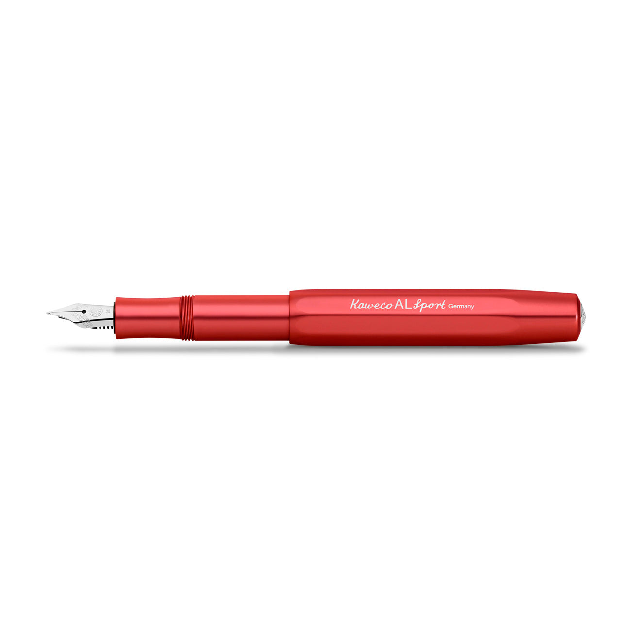 Kaweco AL Sport Vulpen Rood│art. 1511563│liggend met dop op achterzijde