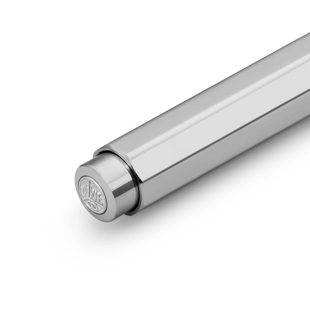 Kaweco AL SPORT Balpen Raw Polish│Ballpoint│art. 1510632│detail drukknop met logo
