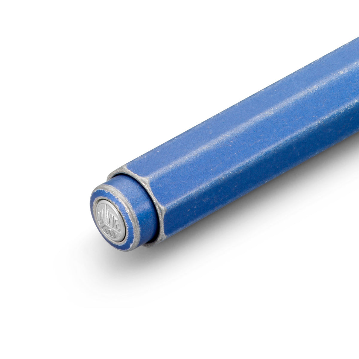Kaweco Al Sport Balpen Stonewashed Blue│art. 1510730│detail drukknop met logo