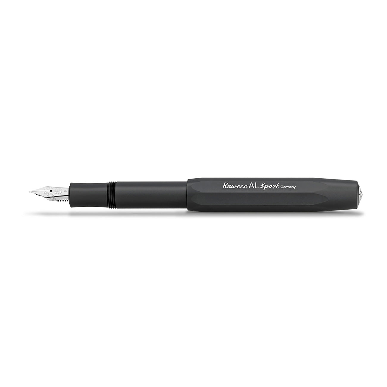 Kaweco Vulpen AL Sport Zwart│art. 1510095│liggend met dop op achterkant