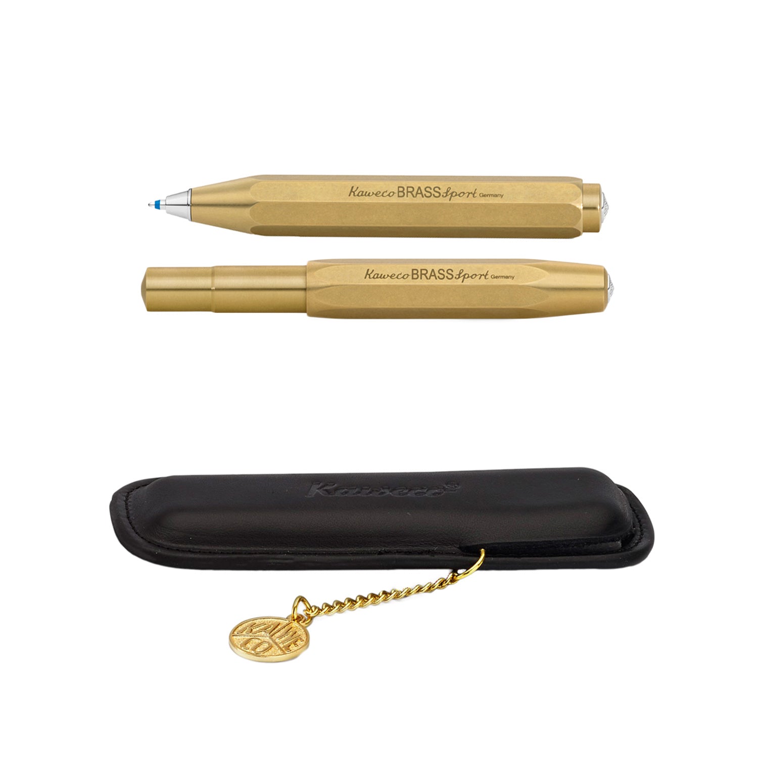 Kaweco CLASSIC Etui Leer Zwart│Pennenmapje│art. 1510233│liggen met vulpen en balpen