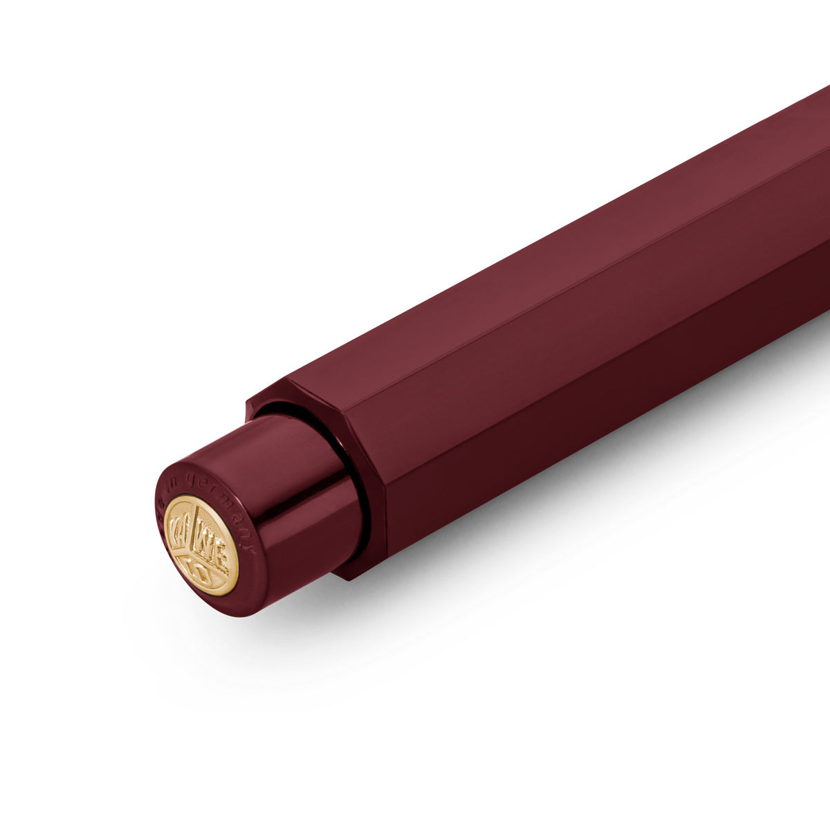 Kaweco CLASSIC SPORT Clutch Vulpotlood Bordeaux│art. 1510500│detail drukknop met logo