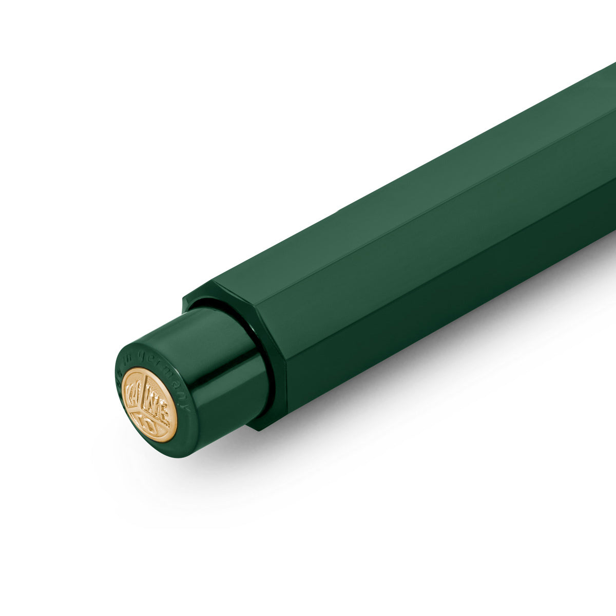 Kaweco CLASSIC SPORT Clutch Vulpotlood Groen│art. 1510501│detail drukknop met logo