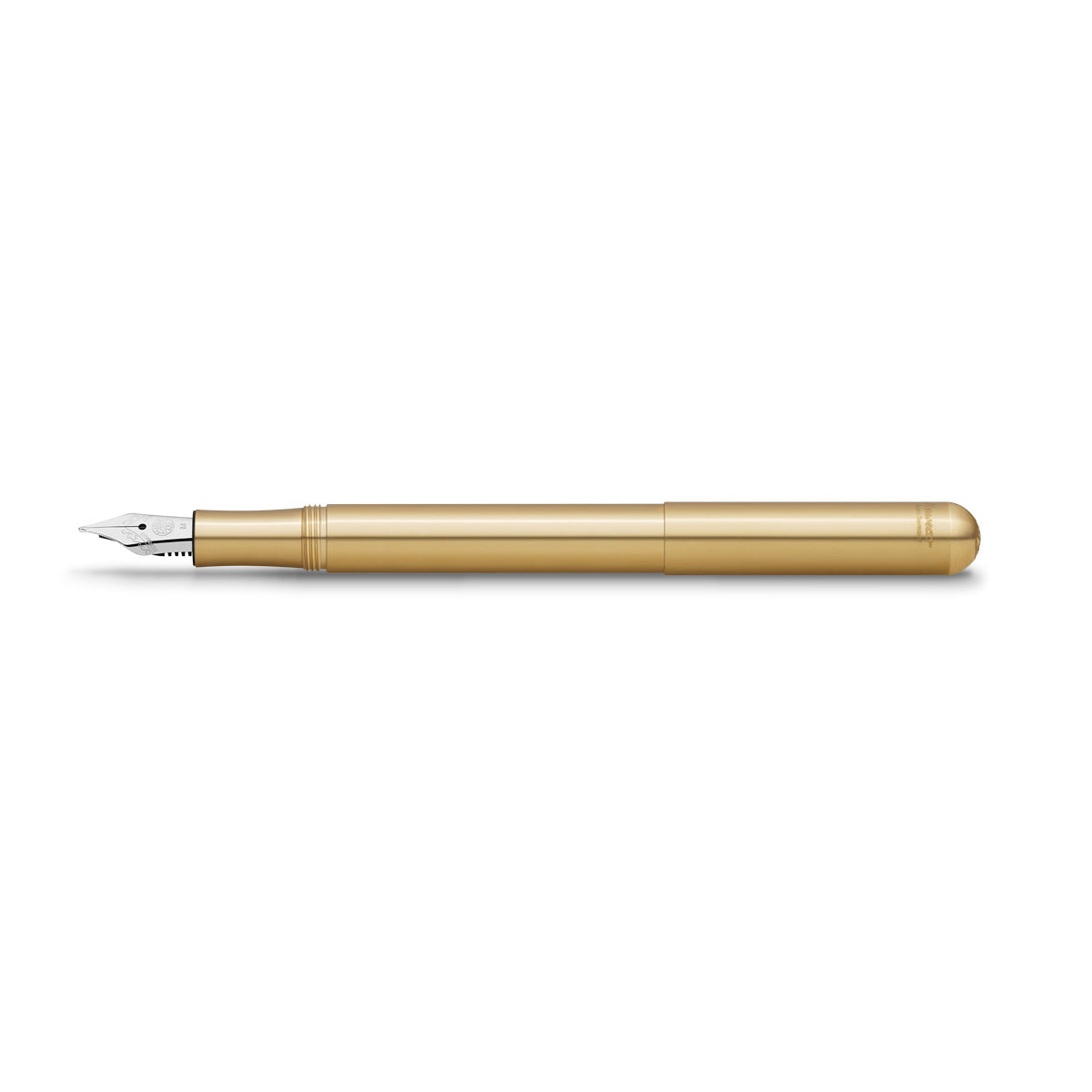 Kaweco Liliput Brass Vulpen│Messing│art. 1510865│liggend met dop op houder