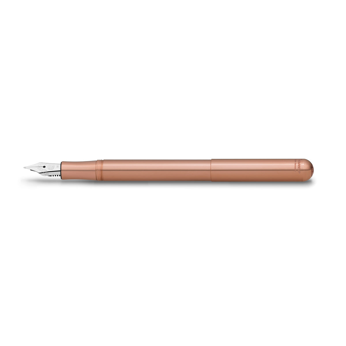 Kaweco Liliput Vulpen Copper│Koper│art. 1510831│liggend met dop op houder