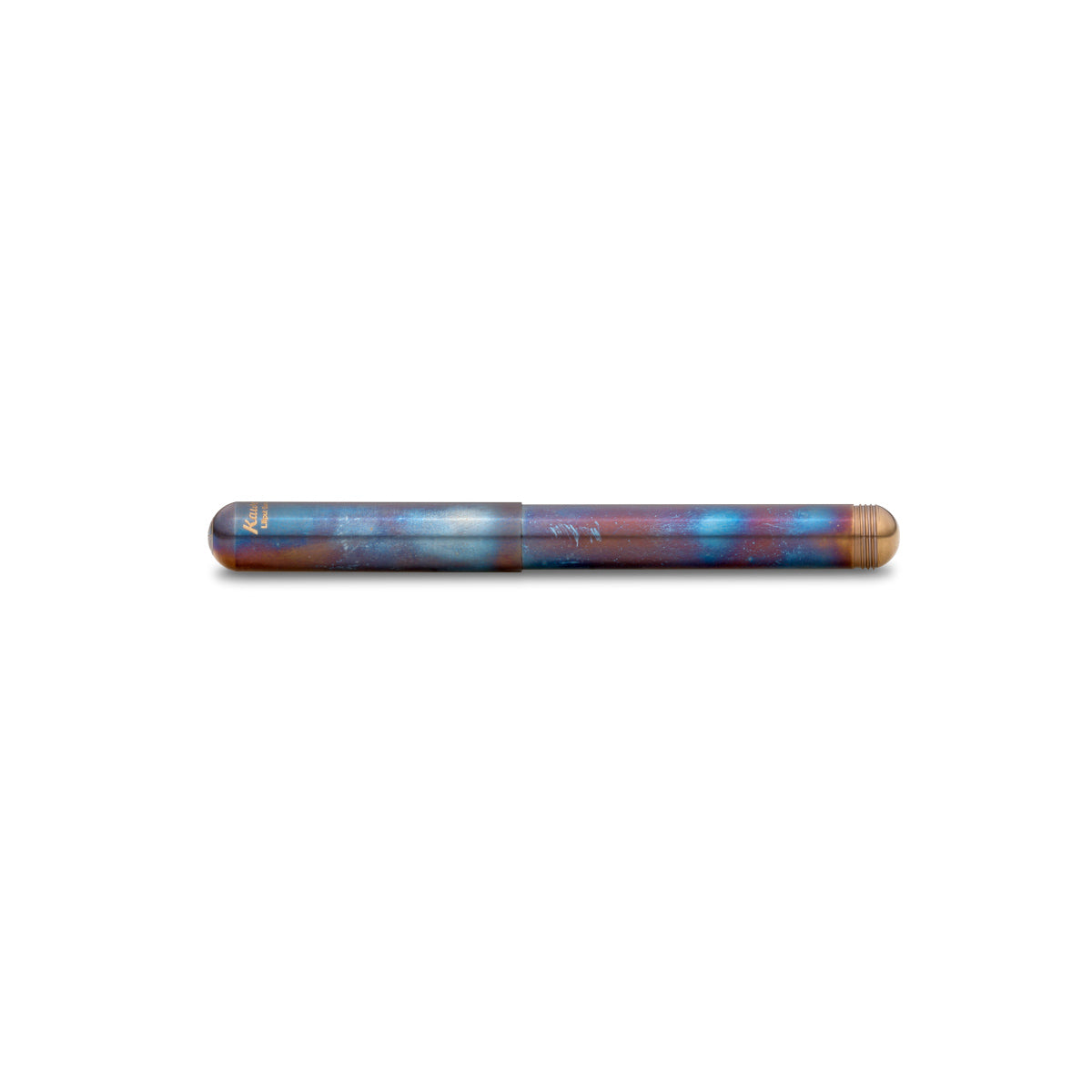 Kaweco Liliput Vulpen Fireblue RVS│art. 510851│liggend met gesloten dop