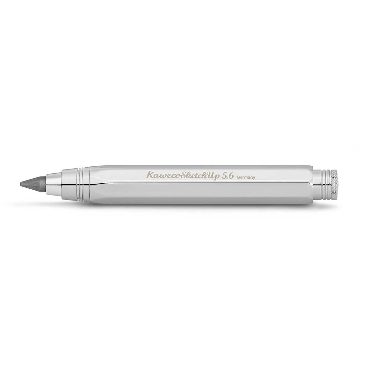 Kaweco Sketch Up Shiny Silver│Vulpotlood Messing│art. 1511194│liggend met schaduw