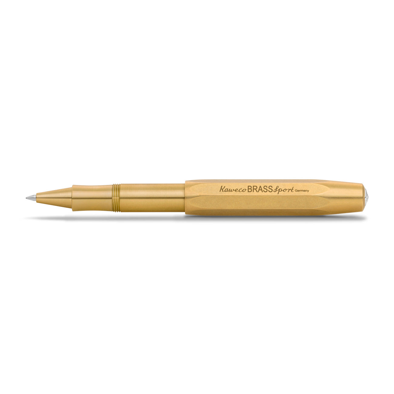 Kaweco Brass Sport Rollerball│Messing│art. 1510921│liggend met dop op achterkant