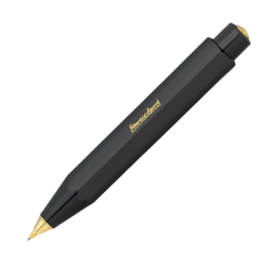 Kaweco CLASSIC SPORT Vulpotlood Zwart│art. 1510050│schuin met schrijfpunt