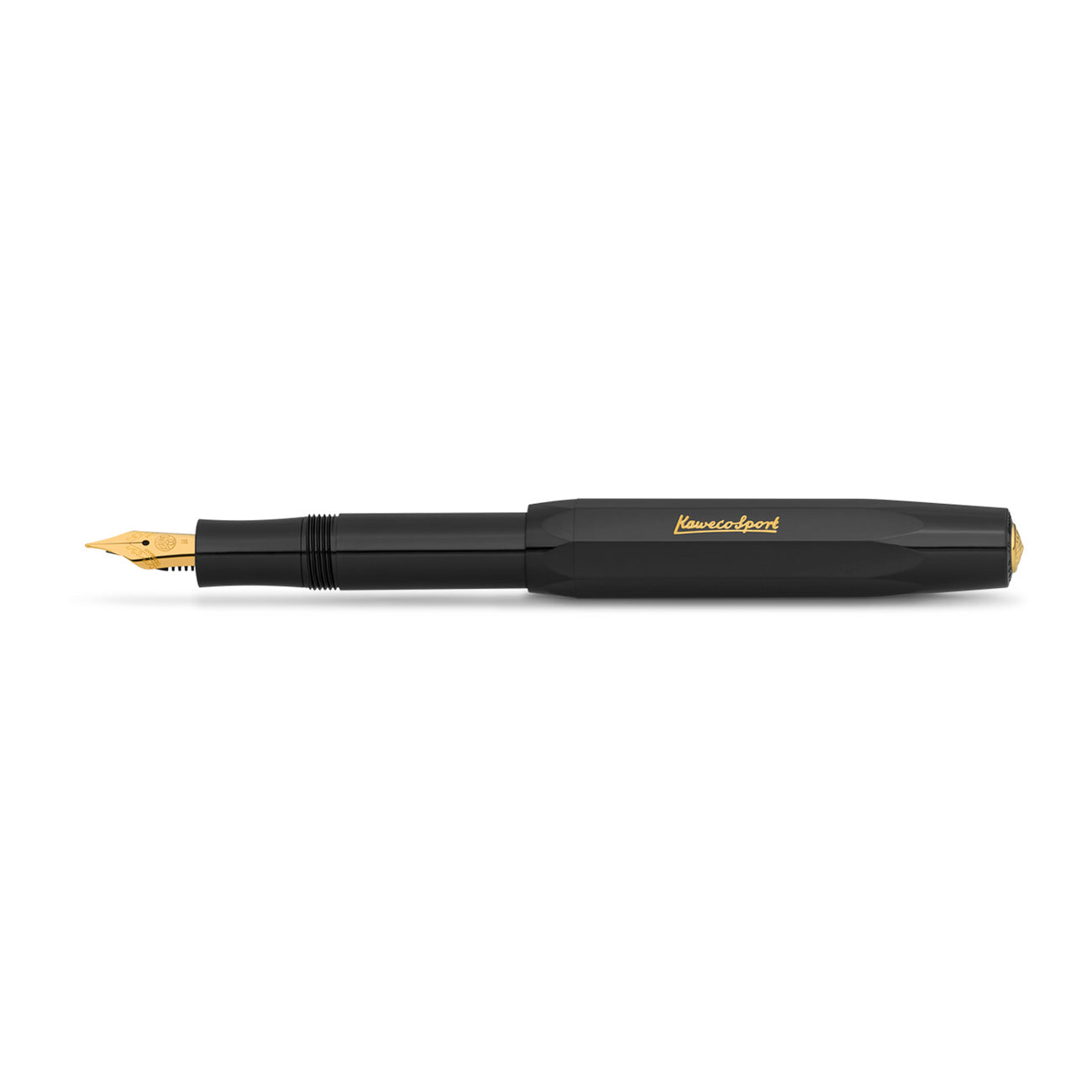 Kaweco Classic Sport Vulpen Zwart│art. 1510000│Liggend met dop op achterkant