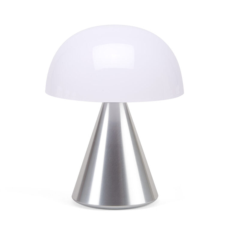 Lexon Mina Large Oplaadbare Tafellamp Aluminium│art. LH65MAP│vooraanzicht met witte achtergrond
