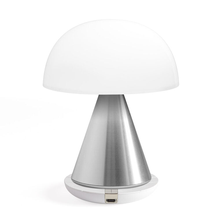 Lexon Mina Large Oplaadbare Tafellamp Aluminium│art. LH65MAP│op draadloze oplader