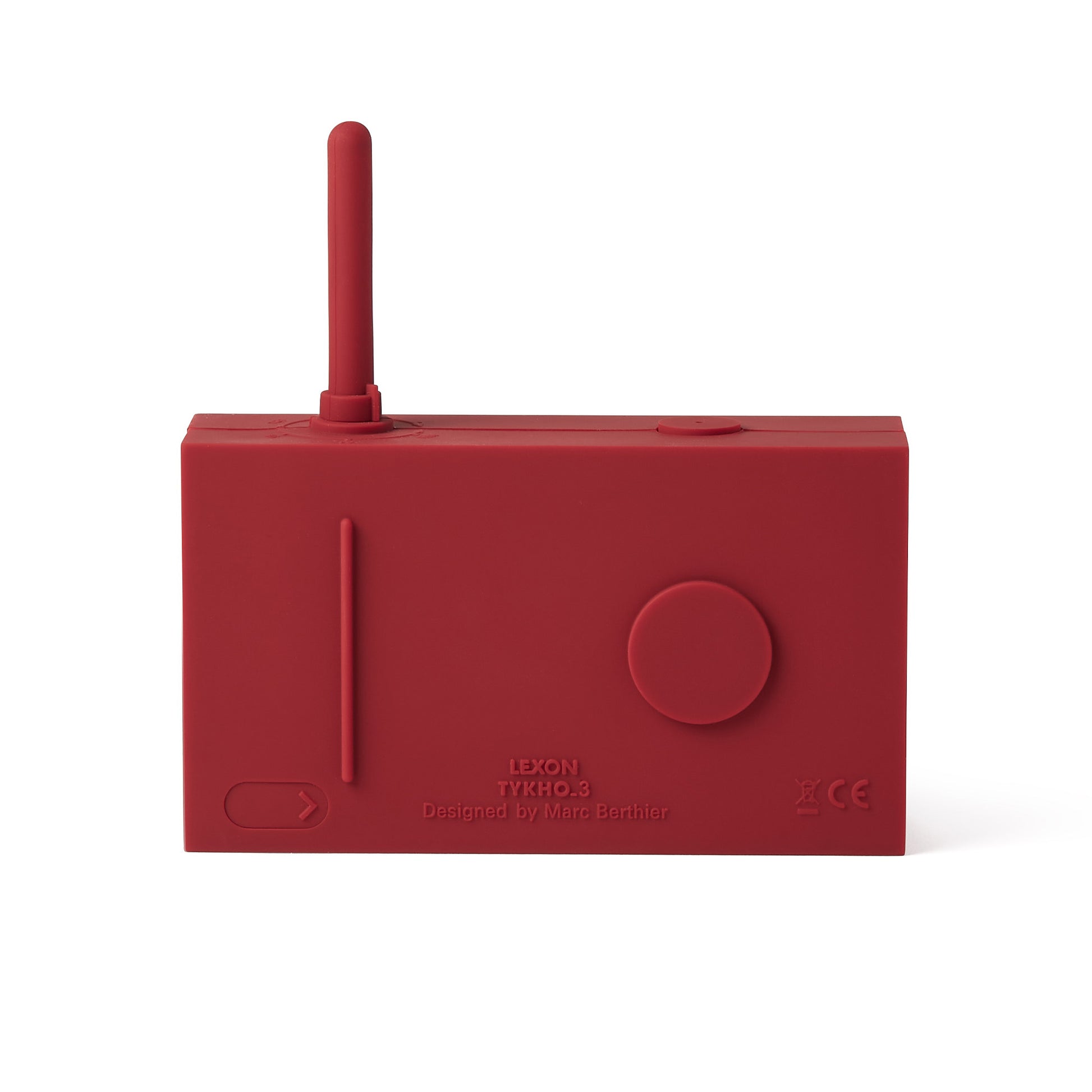 Lexon Tykho-3 FM Radio en Bluetooth-speaker│Donkerrood│oplaadbaar│art. LA119DR│achterkant
