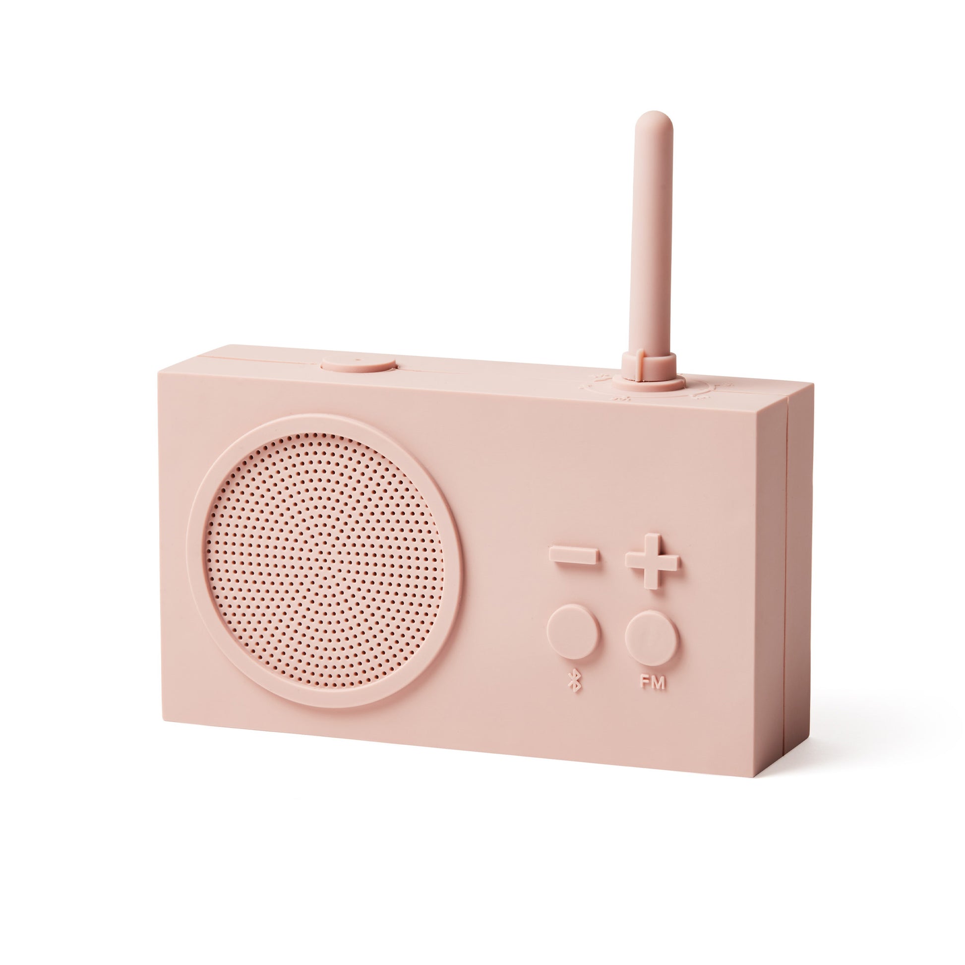 Lexon Tykho-3 FM Radio en Bluetooth-speaker│Roze│oplaadbaar│art.LA119P8│voorkant schuin